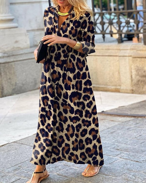 Robe chemise à manches longues pour femme, décontractée, motif floral imprimé 3D, m300911
