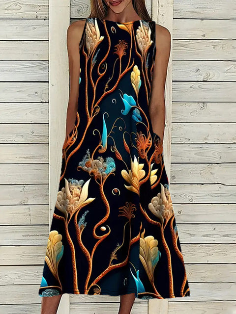 Robe élégante grande taille à imprimé gilet m301207 