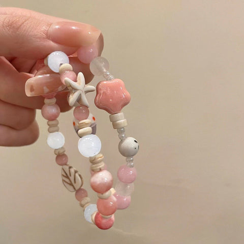 Bracelet en perles de céramique chinoise, bracelet féminin doux et mignon pour fille m3331322