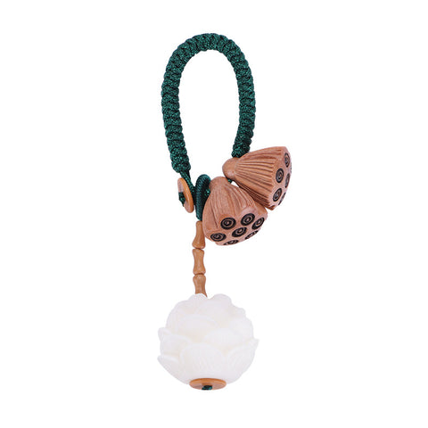 Porte-clés de voiture Bodhi Lotus, pendentif littéraire, frais et beau, petit pendentif en forme de gousse de lotus m3331259 