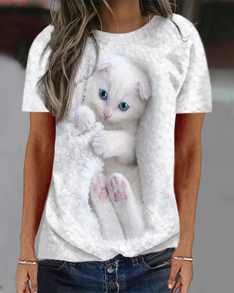 Frühlings- und Sommerpullover mit lockerem Animalprint und langen Ärmeln und Rundhalsausschnitt m300744 