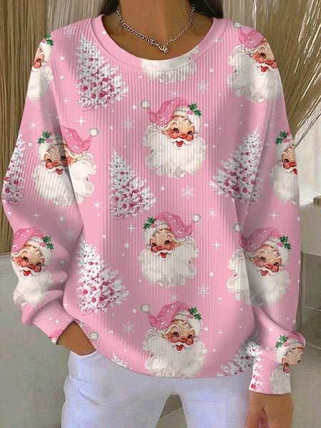 Loose outer wear lazy wind snowflake Christmas tree mix and match casual commuter sweater m302516