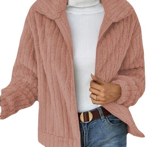 Veste courte à revers en peluche avec bande de protection M300357 