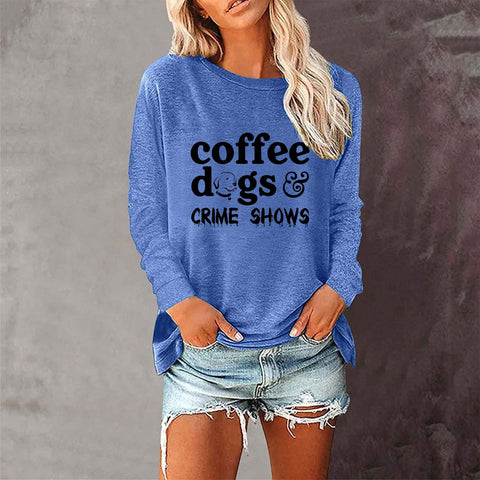 T-shirt ample à manches longues et col rond pour femme, imprimé commerce extérieur, M300920 