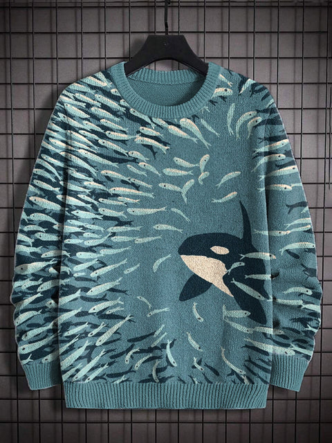 Casual floral 3D printed crew neck sweater m302127