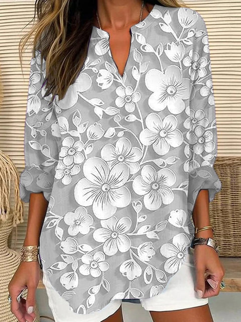 T-shirt ample à col ras du cou pour femme, imprimé floral 3D, mode féminine, m301357 