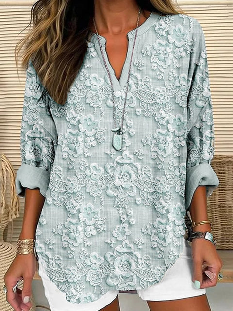T-shirt ample à col ras du cou pour femme, imprimé floral 3D, mode féminine, m301357 