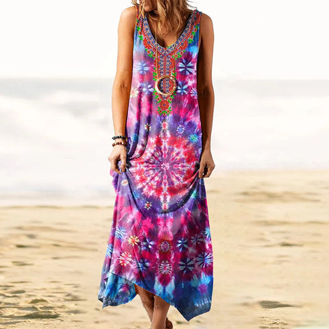 Robe gilet ample à imprimé ethnique m301453 
