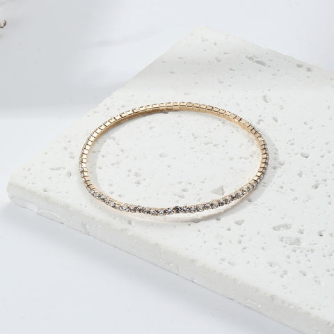 Bracelet en argent brillant et super scintillant avec diamants à haute teneur en carbone m3331106