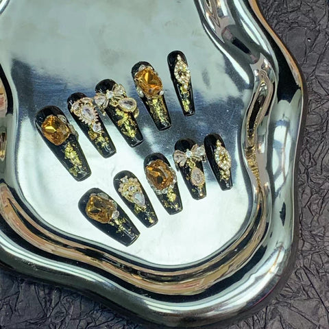 Autocollant pour ongles en alliage de luxe K9 Zircon, motif Queen Scepter, pour femme, m3331208