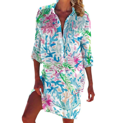 Veste de bikini, maillot de bain, cardigan, chemise de plage imprimée pour femme, m301274 