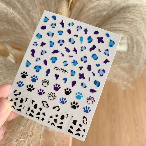 Sticker nail art imprimé léopard personnalisé tendance graffiti avec sticker adhésif pour ongles m3331202