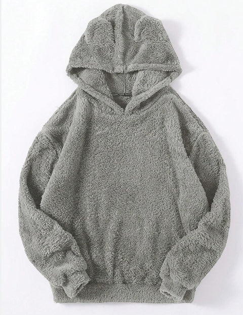 Neuer flauschiger Thermopullover mit Hasenohren und Kapuze m300439 