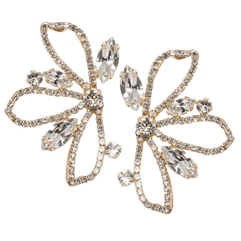 Boucles d'oreilles à fleurs creuses tempérament, boucles d'oreilles rétro à strass à la mode m3331101 