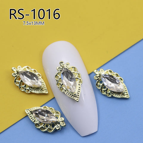 Bijoux d'ongles creux style baroque vintage, motif zircon, modèle m3331220