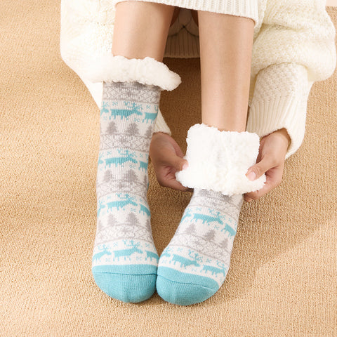 Christmas stockings children floor socks adult winter fleece snow socks FF3332043
