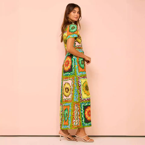 Robe cardigan imprimée à lacets High Profile Fashion M300317 