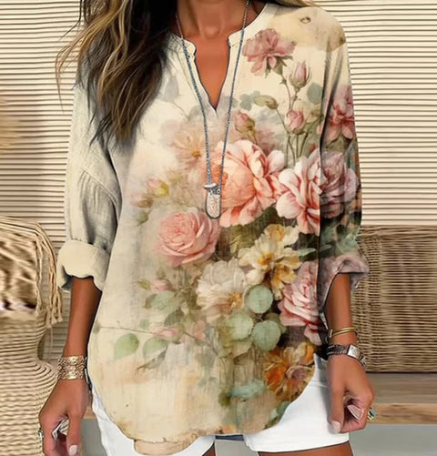 Pull ample à col rond et imprimé pour femme, grande taille, décontracté, T m301359 