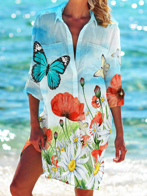 Veste de bikini, maillot de bain, cardigan, chemise de plage imprimée pour femme, m301274 