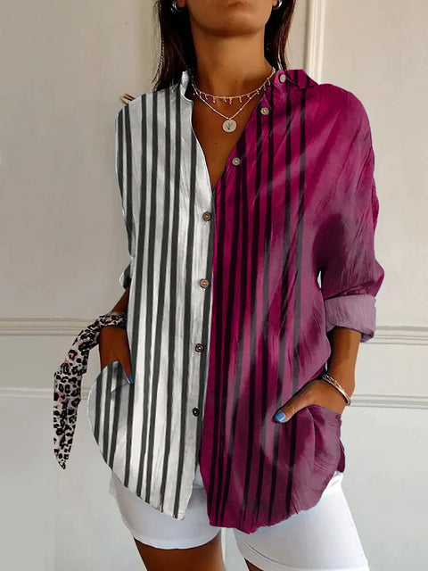 Chemise longue à manches et épaules imprimée en 3D à motif abstrait pour femme m302463
