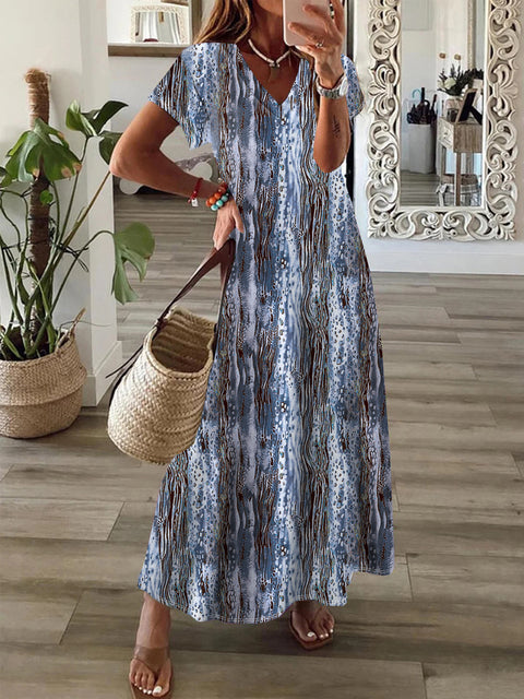Robe trapèze à imprimé bohème m300011