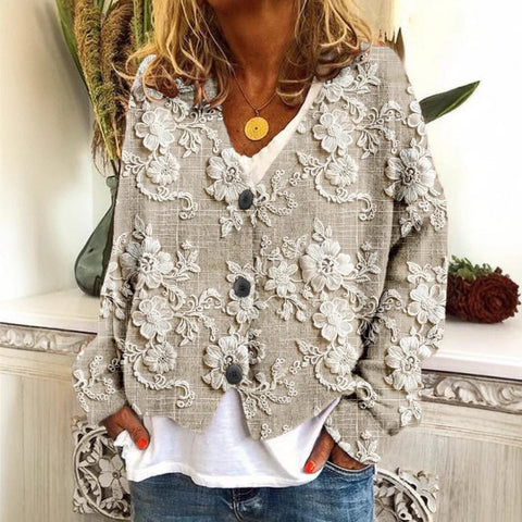 New Christmas abstract print casual cape jacket cardigan sweater m301665