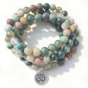 Bracelet Amazon 8 mm avec pendentif œil de Bouddha 108 lotus m3331231