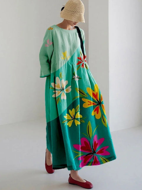 3D imitation cotton pull frame craft women's pendulum dress m301038