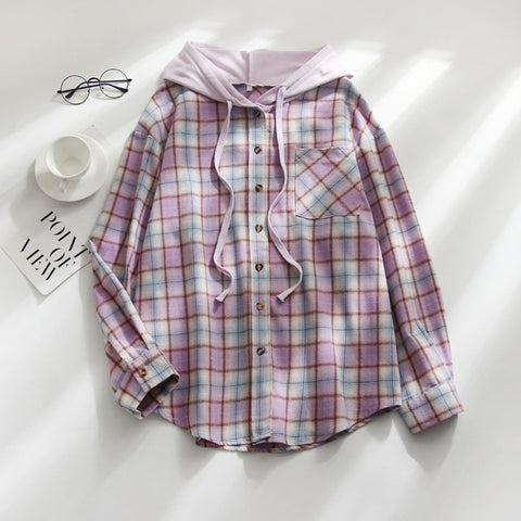Veste chemise décontractée à capuche et boutonnage simple m300518 