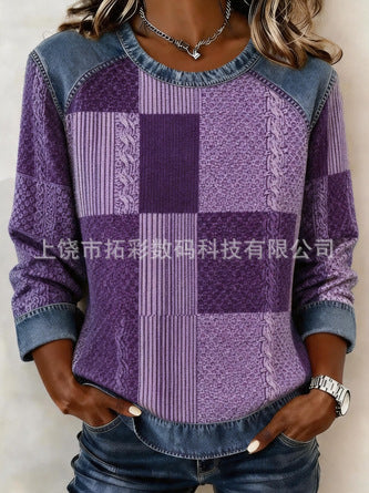Casual Crew Neck Duck Pattern Sweater FF303438 03