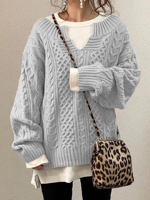 Neuer Pullover, gestrickter Twist-Pullover, lässiger Strickpullover m300465 