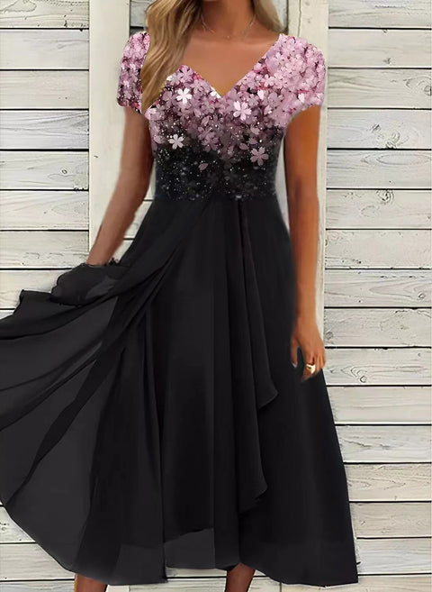 Robe patchwork en mousseline pour femme m300039 