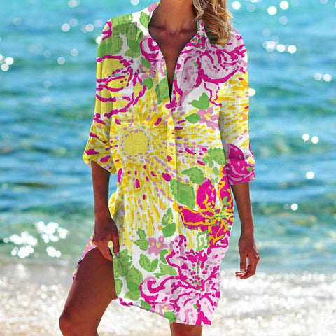 Veste de bikini, maillot de bain, cardigan, chemise de plage imprimée pour femme, m301274 