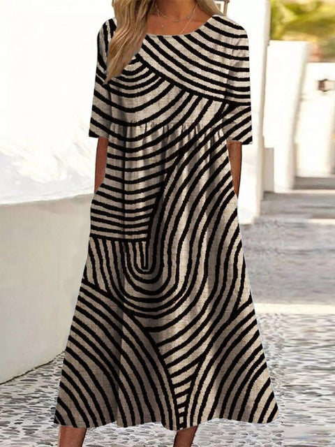 Fashion digital print big wide dress m302128