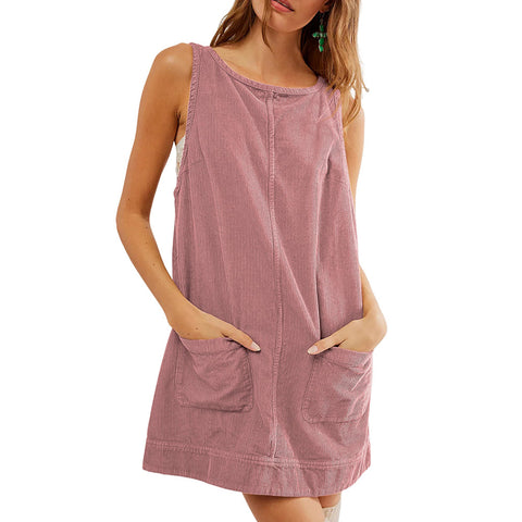 Robe gilet sans manches en velours côtelé m300965 