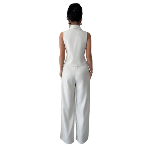 Urlaub stil taste weste hosen zwei-stück anzug frauen kleidung m301389 