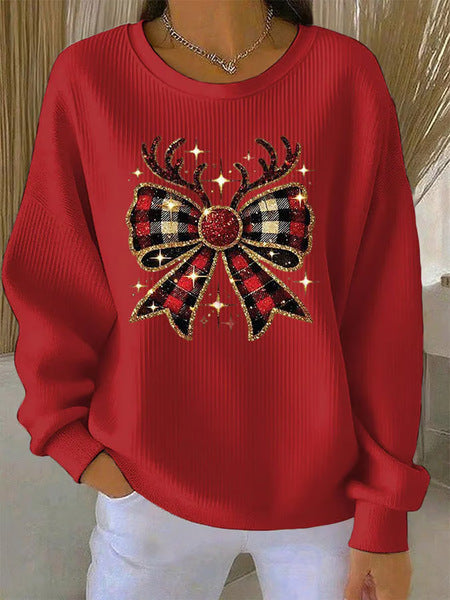Loose outer wear lazy wind snowflake Christmas tree mix and match casual commuter sweater m302516