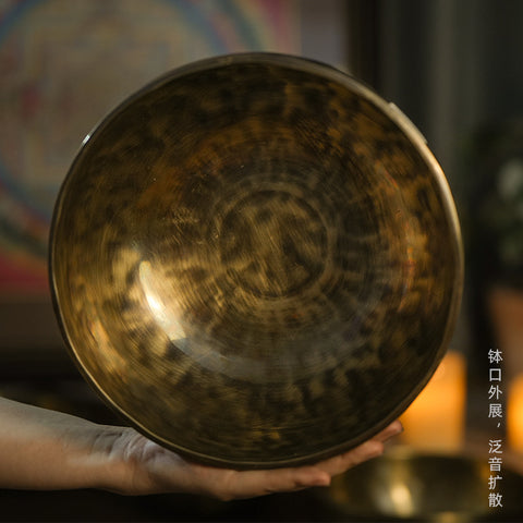 Bol népalais fait main Santha, appareil de thérapie sonore, en cuivre, épuisé, méditation, yoga, guérison, Bouddha, bol sonore m3331269 