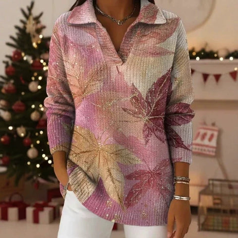 Polo neck sweater loose and thin long sleeve pullover FF303431 02