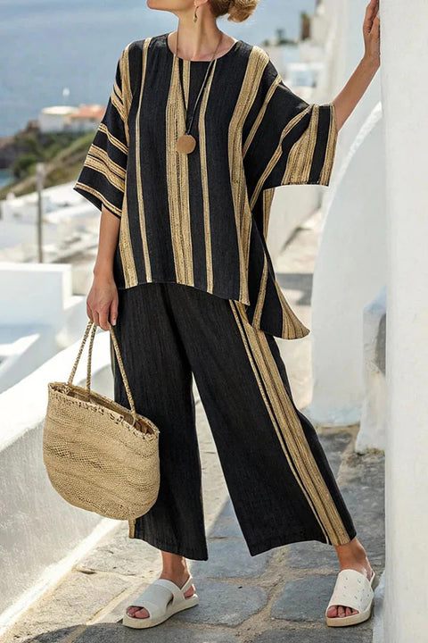 Ramie Bamboo Fiber Top Women's Summer Loose Casual Versatile V-Neck Feifei Sleeve Shirt m301525