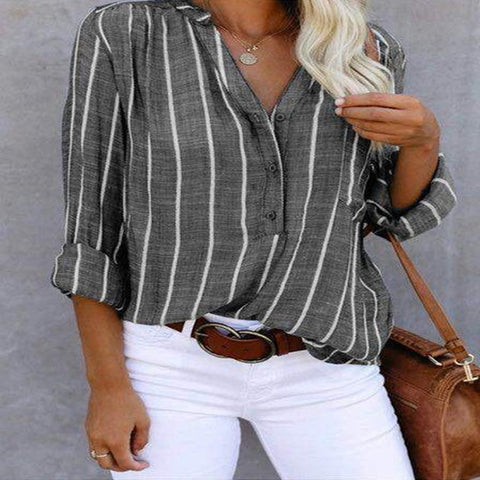 Chemise à rayures imprimée simple et élégante, chemise de commerce extérieur pour femme m301191 