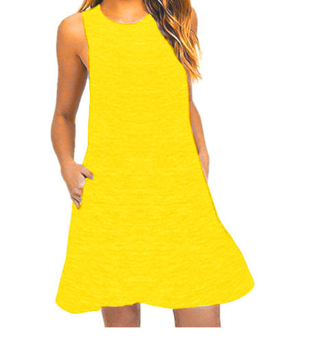 Robe gilet sans manches à poches m300967 