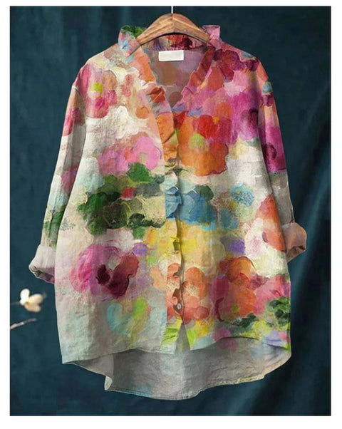 T-shirt ample à col ras du cou pour femme, grande taille, décontracté, imprimé, m301280 