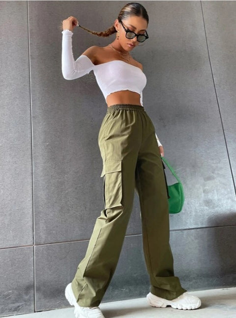 Pantalon sans ceinture taille haute, pantalon large, coupe droite, ample, style décontracté, m301371 