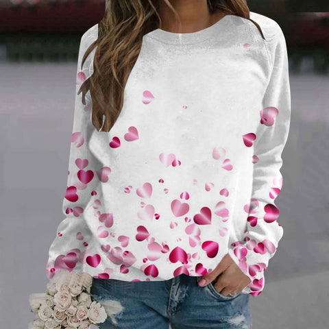 Pull col rond imprimé manches longues femme m300913 