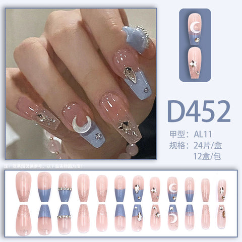 Manucure vent tempérament élégant et frais glace strass transparent amovible portable ongle m5010688