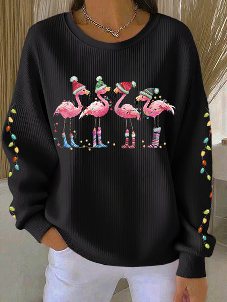 Loose outer wear lazy wind snowflake Christmas tree mix and match casual commuter sweater m302516