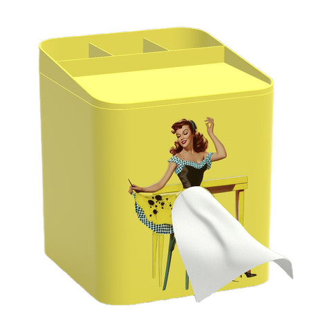 Boîte à mouchoirs en forme de fille, dessin animé, jupe volante, boîte à mouchoirs, jupe à dosettes, visage de fille, carton de pompage, ornement décoratif de bureau mignon m5010683