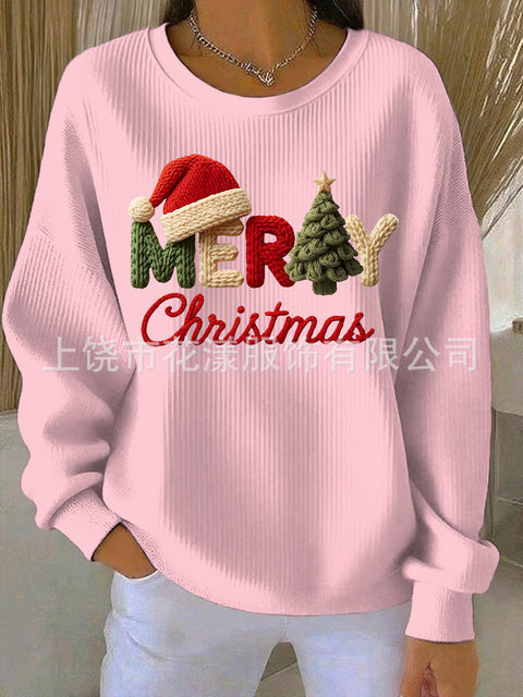 Knitted top snowflake christmas tree mix and match casual commuter sweater m302212