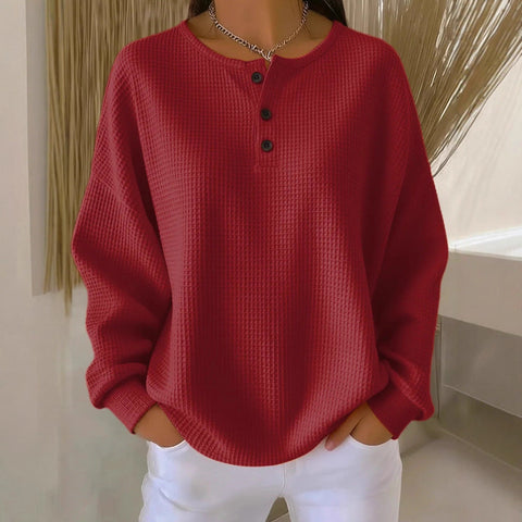 Autumn and winter new solid color pullover loose top m302204